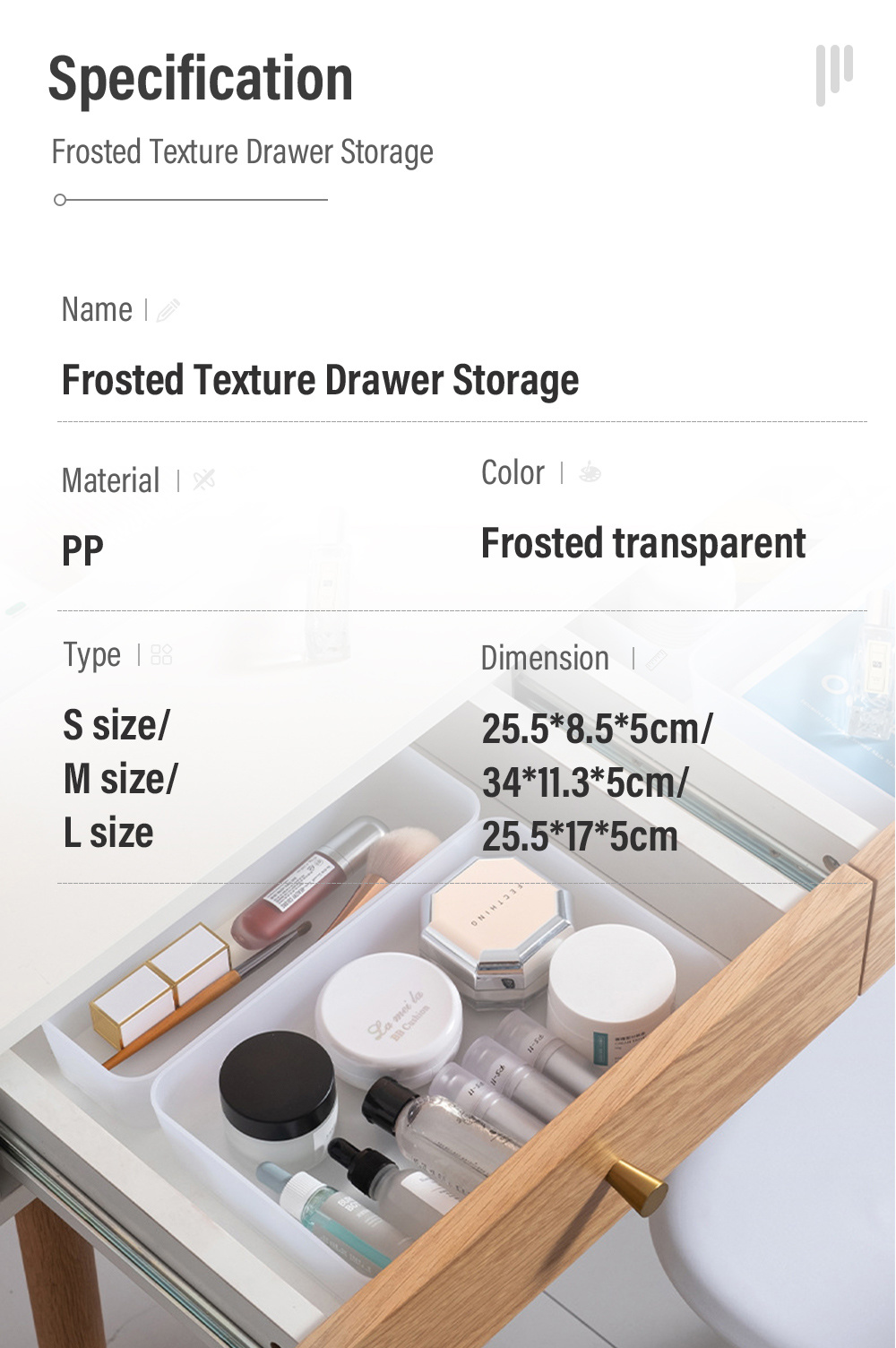 Frosted Drawer Storage Multi-purpose Drawer-9jpg